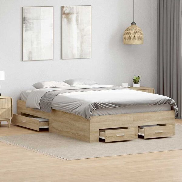 vidaXL Bedframe Bruin 120 x 200 cm Bewerkt hout