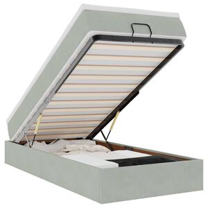 vidaXL Ottoman bed met matras 90x190cm fluweel lichtgrijs