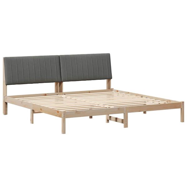 vidaXL Bedframe met hoofdeinde Bruin 200 x 200 cm Massief grenenhout