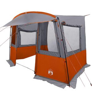 vidaXL Achterkleptent voor Caravan Grijs en Oranje 352 x 250 x 240 cm
