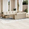 vidaXL 11-delige Tuinset met kussens poly rattan beige