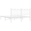 vidaXL Bedframe met hoofdbord metaal wit 150x200 cm