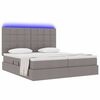 vidaXL Bed met LED-striplichten met hoofdeinde Taupe 200 x 200 cm Stof