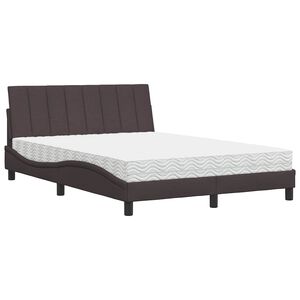 vidaXL Bed met matras "Hanko" stof donkerbruin 120x200 cm