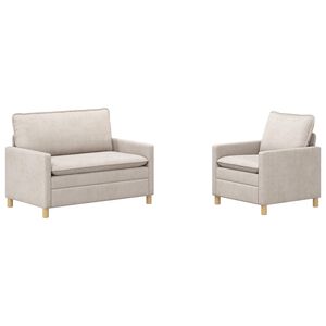 vidaXL Bankstel 2 st Cr&egrave;mekleurig Polyester