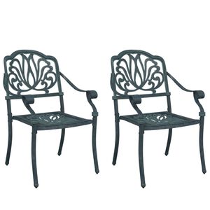 vidaXL Tuinstoelen 2 st gietaluminium groen