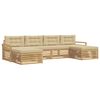 vidaXL Buiten bankenset 6 st Wit en Beige Massief Acaciahout