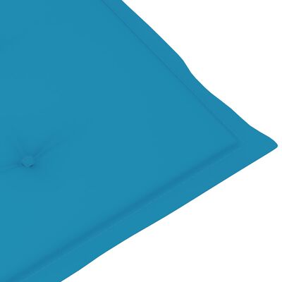vidaXL Tuinstoelen 2 st met blauwe kussens massief teakhout