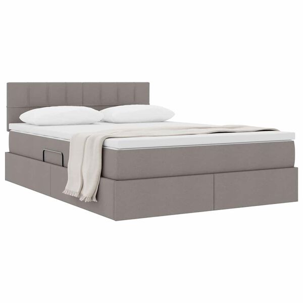 vidaXL Opbergbed met matras met matras Taupe 120 x 200 cm Bewerkt hout