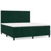vidaXL Boxspring met matras fluweel donkergroen 160x200 cm