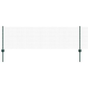 vidaXL gelast draadhek met palen 100 x 0,6 m PVC-Coated Staal Groen