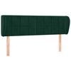 vidaXL Hoofdbord met randen 147x23x78/88 cm fluweel donkergroen