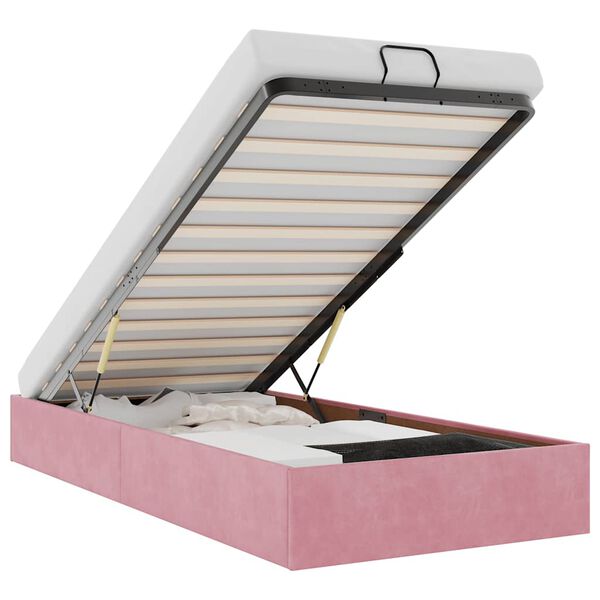 vidaXL Bedframe zonder matras 100x200 cm fluweel roze