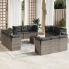 vidaXL 13-delige Loungeset met kussens poly rattan grijs