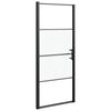 vidaXL Douchedeur halfmat 91x195 cm gehard glas zwart