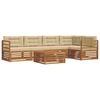 vidaXL Buiten bankenset met kussen 6 pcs Natuurlijk en Beige
