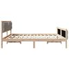 vidaXL Bedframe met hoofdeinde Taupe 200 x 200 cm Massief grenenhout