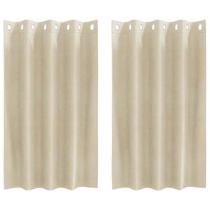 vidaXL Verduisterende gordijnen 2 st Cr&egrave;mekleurig 140 x 140 cm fluweel
