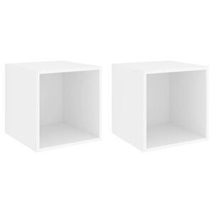 vidaXL Wandkasten 2 st 37x37x37 cm bewerkt hout wit