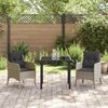 vidaXL Tuin eettafelset met kussen 3 pcs Lichtgrijs poly rattan