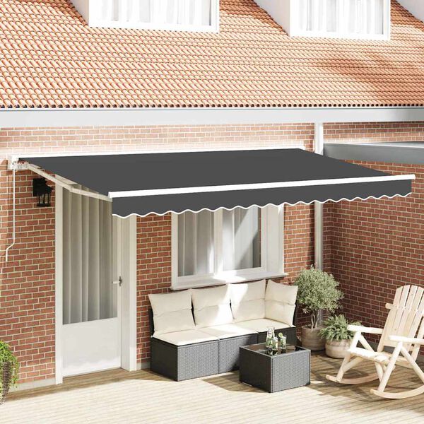 vidaXL Vervangingsdoek voor zonnescherm Antraciet 380 x 195 cm