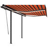 vidaXL Luifel automatisch met LED en windsensor 3x2,5 m oranje bruin