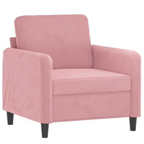 vidaXL Fauteuil met voetenbank 60 cm fluweel roze
