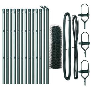 vidaXL zeshoekig gaashek met grondbevestiging 25 x 0,4 m Groen Mesh