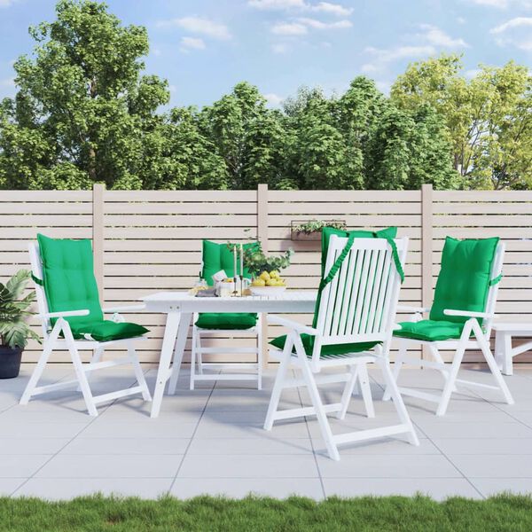 vidaXL Stoelkussens 4 st hoge rug oxford stof groen