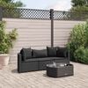 vidaXL 4-delige Loungeset met kussens poly rattan zwart