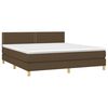 vidaXL Boxspring met matras en LED stof donkerbruin 160x200 cm
