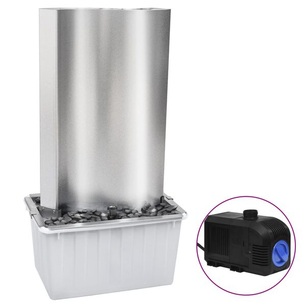 vidaXL Tuinfontein 60,2x37x122,1 cm roestvrij staal zilverkleurig