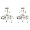 vidaXL Kroonluchters kristal 2 st elegant wit