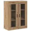 vidaXL Hoge kast 2 pcs Artisan Eiken Geengineerd Hout en Glas