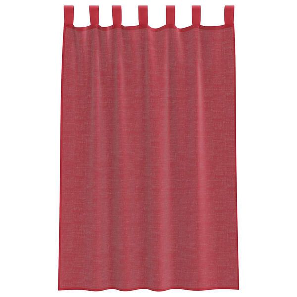 vidaXL Gordijnen voile met lussen 2 st 140x175 cm wijnrood