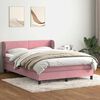 vidaXL Boxspring met matras fluweel roze 160x210 cm