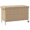 vidaXL Tuinbox met wielen 110x55x73 cm poly rattan gemengd beige