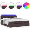 vidaXL Ottoman bed met matrassen en LED's 180x200cm stof donkerbruin