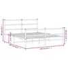 vidaXL Bedframe met hoofd- en voeteneinde metaal wit 150x200 cm
