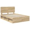 vidaXL Bedframe met hoofdeinde Sonoma 160 x 200 cm Massief grenenhout