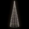 vidaXL LED-kerstboom aan vlaggenmast 550 LEDs koud wit 300 cm