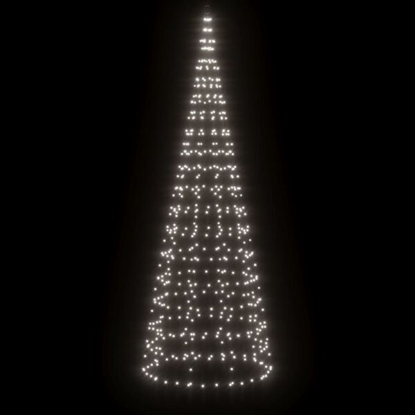 vidaXL LED-kerstboom aan vlaggenmast 550 LEDs koud wit 300 cm
