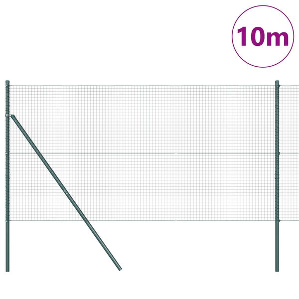 vidaXL Afrasteringspaal Groen 10 x 1 m (25 x 25 mm gaas) Staal
