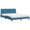 vidaXL Bed met matras "Hanko" fluweel blauw 160x200 cm