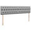 vidaXL Ottoman bed met matrassen en LED's 160x200cm stof lichtgrijs