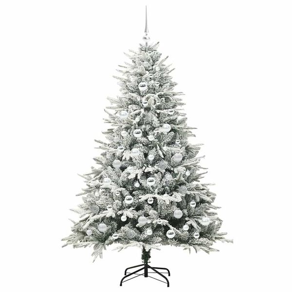 vidaXL Artificial Pre-lit Kerstboom met Ballenset Groen 180 cm