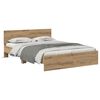 vidaXL Bedframe met hoofdeinde Artisan Eiken 135 x 190 cm Bewerkt hout