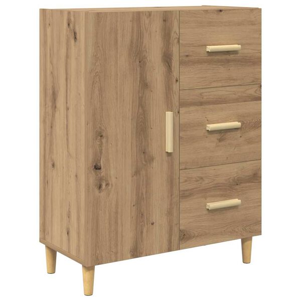 vidaXL Dressoir met lade Artisan Eiken 34 x 69.5 x 90 cm Bewerkt hout