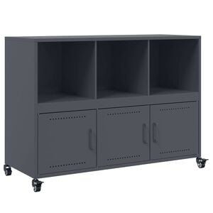 vidaXL Dressoir 100,5x39x72 cm staal antracietkleurig