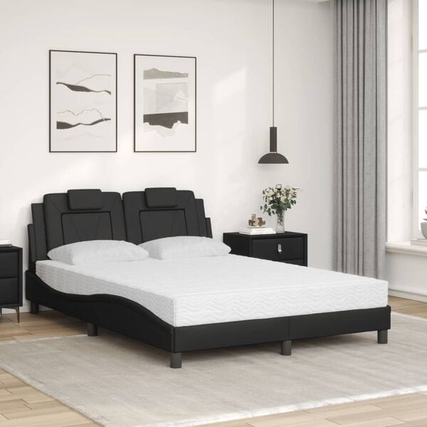 vidaXL Bed "Viana" met matras kunstleer zwart 140x200 cm